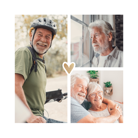 Bedankkaart na overlijden met meerdere foto's en hartje